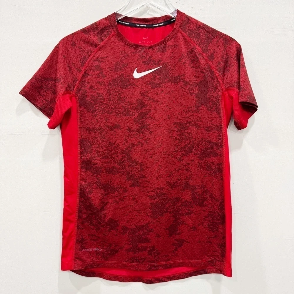 Nike Short Sleeve Red Running Athletic Shirt XL